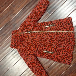 GIRLS 4T JACQUARD ANIMAL ZIP COAT